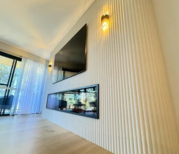 Fluted Wall Fireplace Entertainment