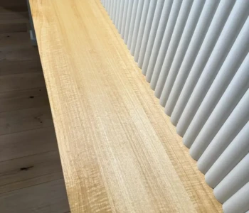 Fluted Wall Wood Bench Detail