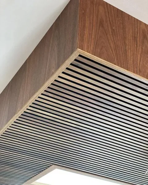 Slatted Ceiling Walnut Detail