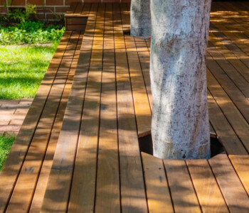 Australian Hardwood Timber Deck - incorporating trees into the design